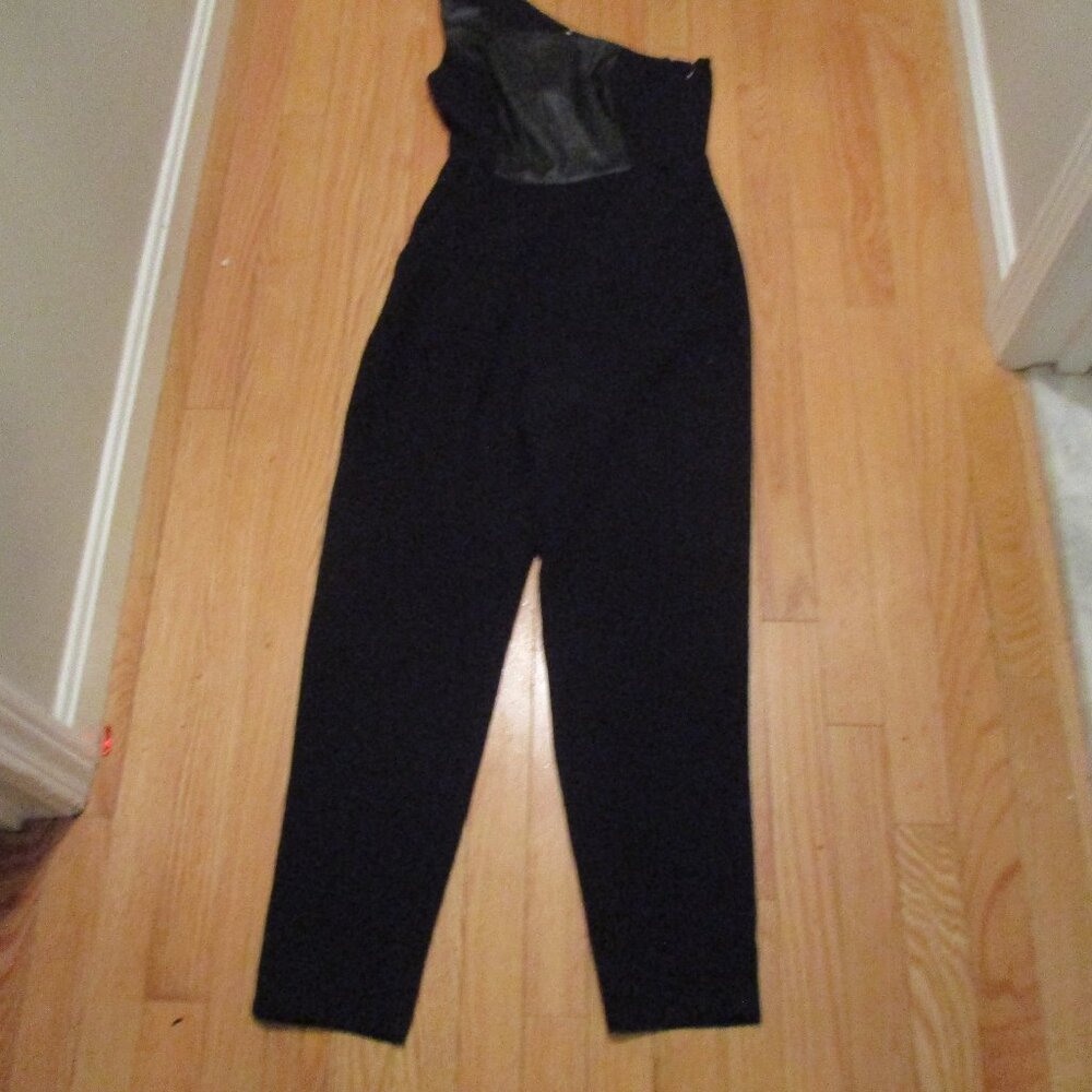 NEW WITH TAGS BCBGENERATION BLACK ONE SHOULDER BLACK JUMPSUIT SZ 2